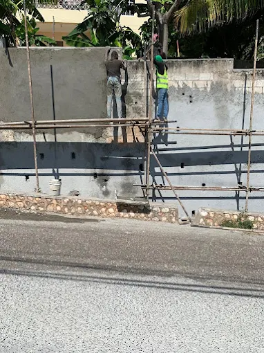 Boundary wall works by Island Woods & Development